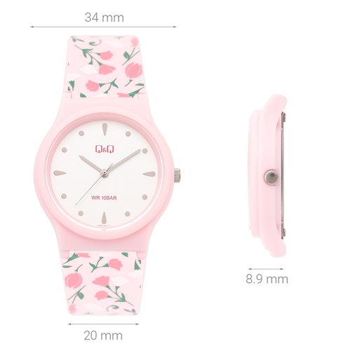 Đồng hồ Q&Q 34 mm Nữ V06A-007VY Màu Hồng