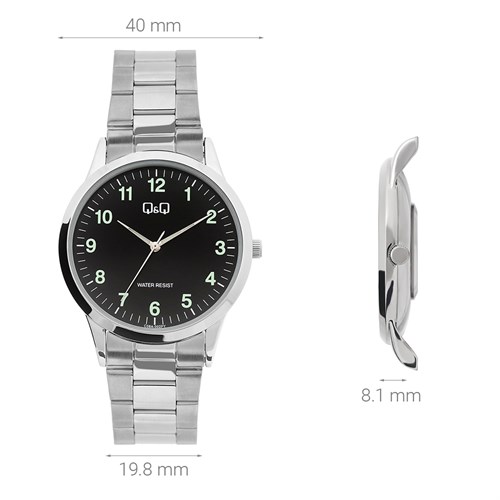 Đồng hồ Q&Q 40 mm Nam C08A-002PY Màu Bạc