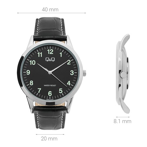 Đồng hồ Q&Q 40 mm Nam C08A-013PY Màu Đen