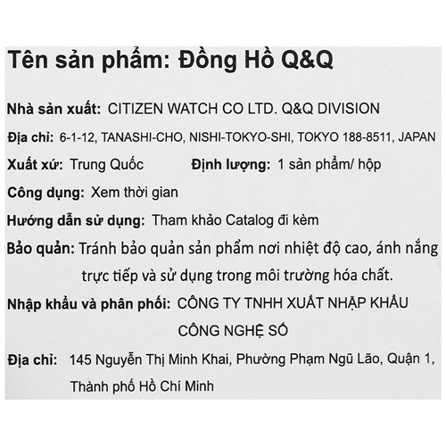 Đồng hồ Q&Q 40 mm Nam C08A-013PY Màu Đen