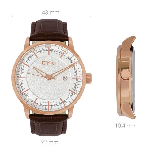 Đồng hồ EYKI 43 mm Nam EYL004-01 Màu Nâu