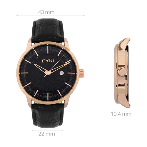 Đồng hồ EYKI 43 mm Nam EYL004-02 Màu Đen