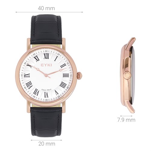 Đồng hồ EYKI 40 mm Nam EYC008-01 Màu Đen