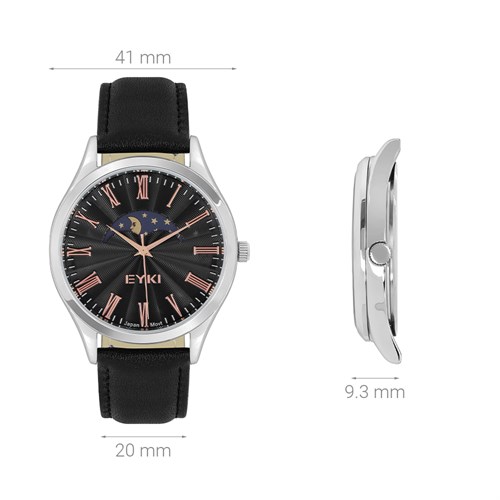 Đồng hồ EYKI 41 mm Nam EYC015-01 Màu Đen