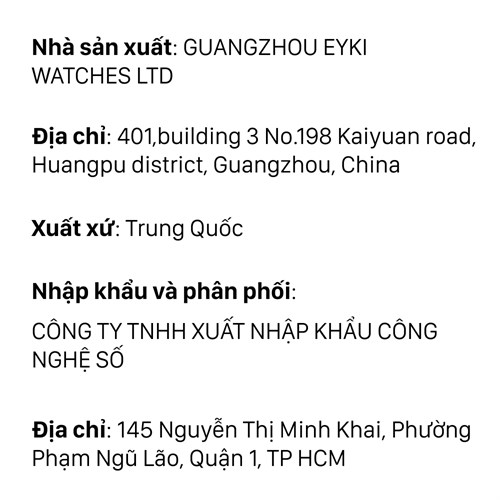 Đồng hồ EYKI 40 mm Nam EYC018-01 Màu Nâu