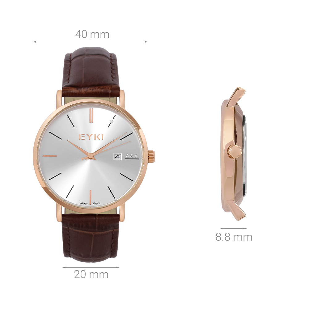 Đồng hồ EYKI 40 mm Nam EYC018-01 Màu Nâu