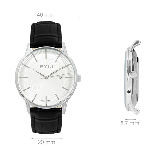 Đồng hồ EYKI 40 mm Nam EYC019-01 Màu Đen