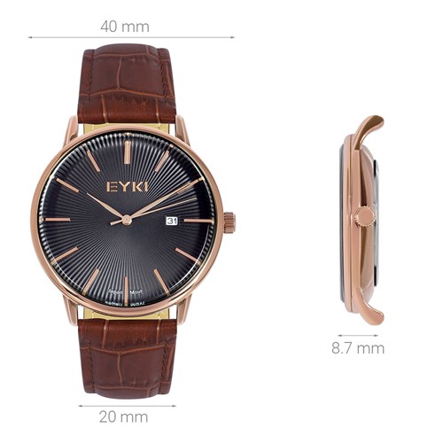 Đồng hồ EYKI 40 mm Nam EYC022-01 Màu Nâu