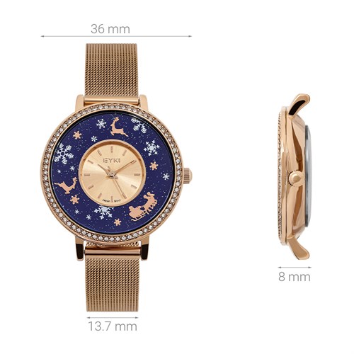 Đồng hồ EYKI 36 mm Nữ EYS010-02 Màu Vàng Hồng