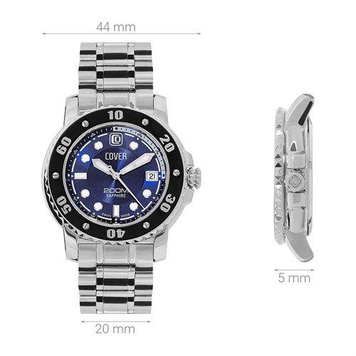 Đồng hồ Cover 44 mm Nam CO145.08 Màu Bạc