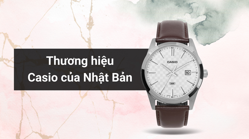 Thiết kế dây da nâu êm ái, mặt số trắng thanh lịch Thiết kế dây da nâu êm ái, mặt số trắng thanh lịch