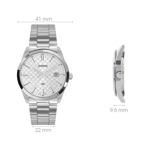 Đồng hồ Casio 41 mm Nam MTP-VD03D-7AUDF Màu Bạc