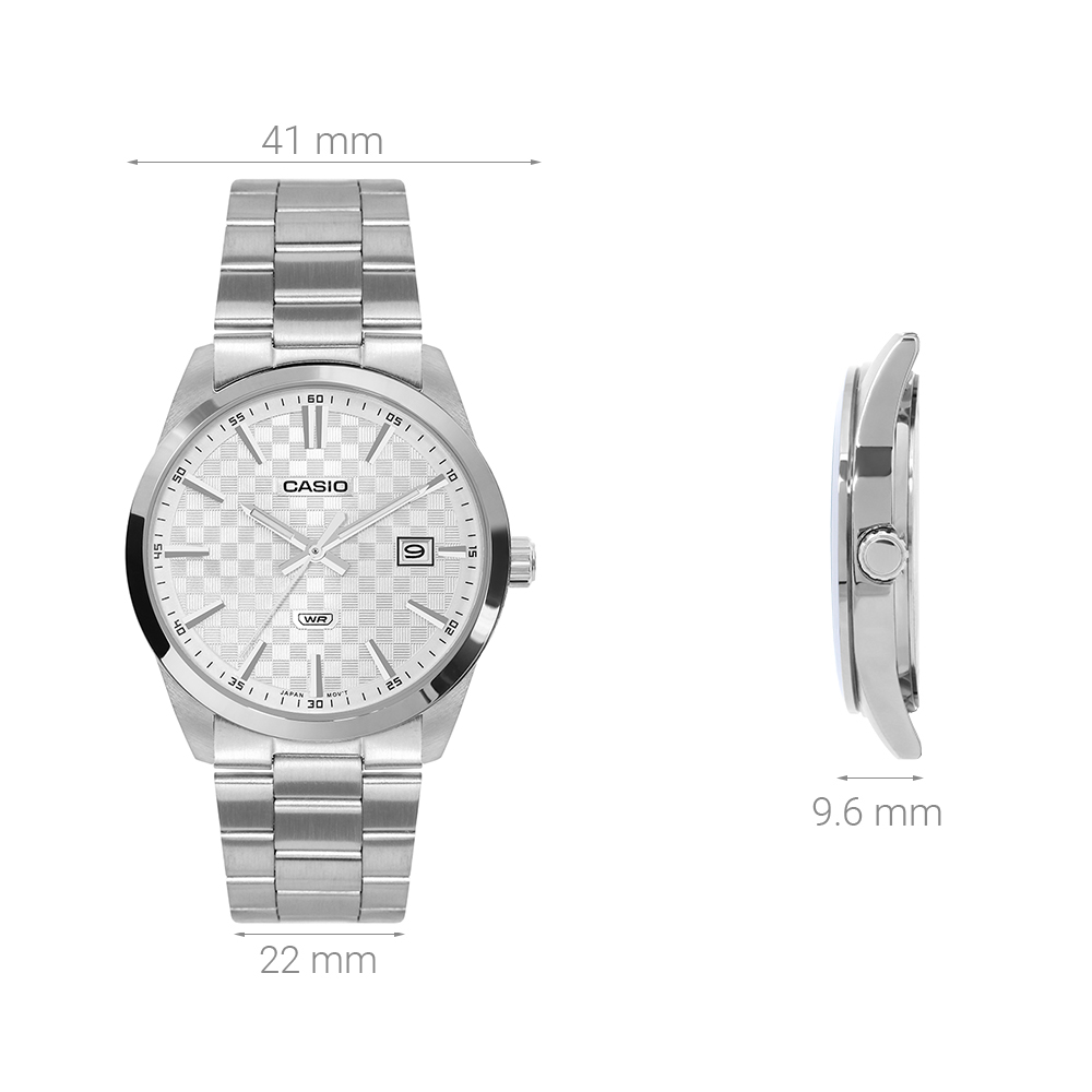 Đồng hồ Casio Timeless 41 mm Nam MTP-VD03D-7AUDF Màu Bạc