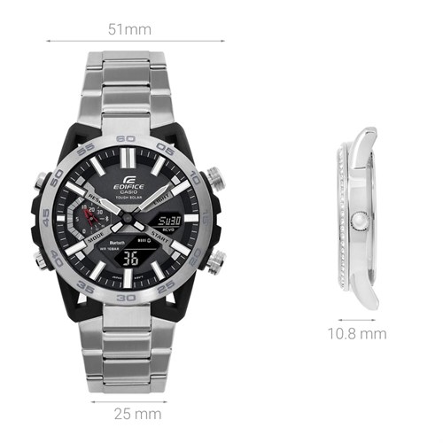 Đồng hồ Edifice Casio 51 mm Nam ECB-2000D-1ADF Màu Bạc