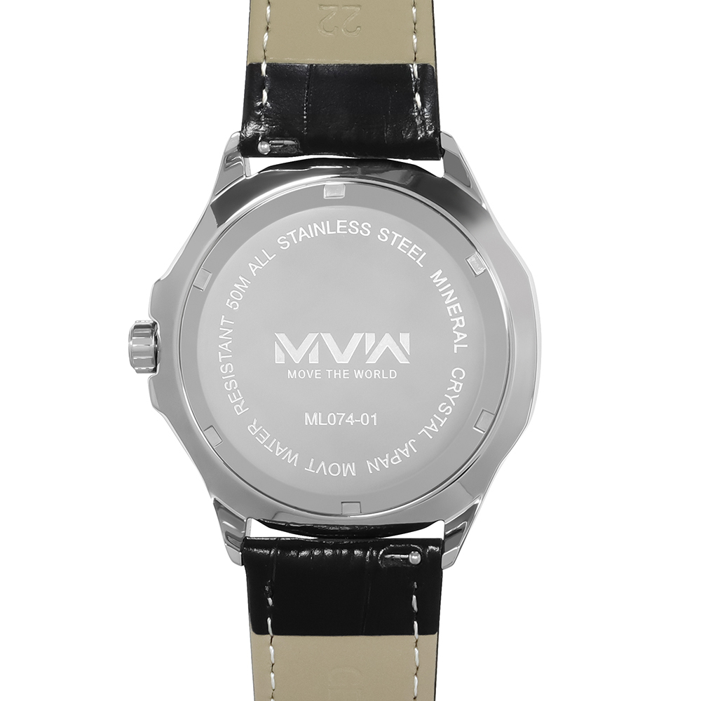 Đồng hồ MVW Sport 43 mm Nam ML074-01 Màu Đen