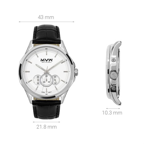 Đồng hồ MVW Sport 43 mm Nam ML074-02 Màu Đen