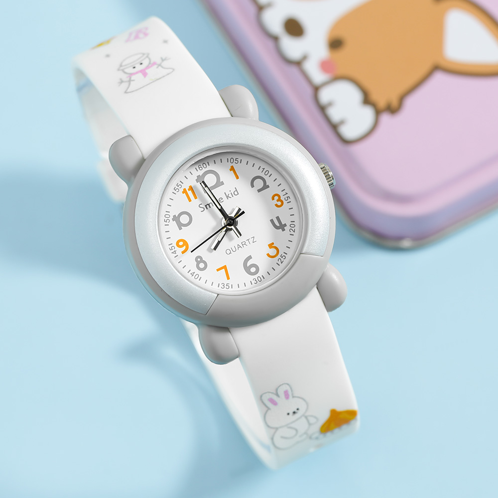 D&acirc;y đeo trắng in h&igrave;nh thỏ v&agrave; c&agrave; rốt dễ thương