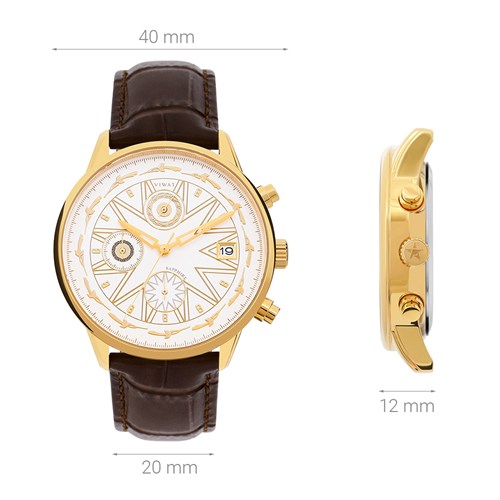 Đồng hồ ViWat Tinh Hoa 40 mm Nam V9.W1059B Màu Nâu