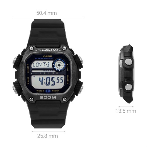 Đồng hồ Casio 50.5 × 50.4 mm Nam DW-291HX-1AVDF Màu Đen