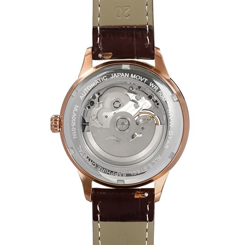 Đồng hồ MVW Star 42 mm Nam MLA005-01N Màu Nâu