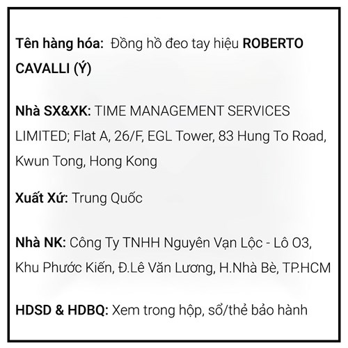 Đồng hồ Roberto Cavalli 42 mm Nam RC5G049M0065 Màu Bạc