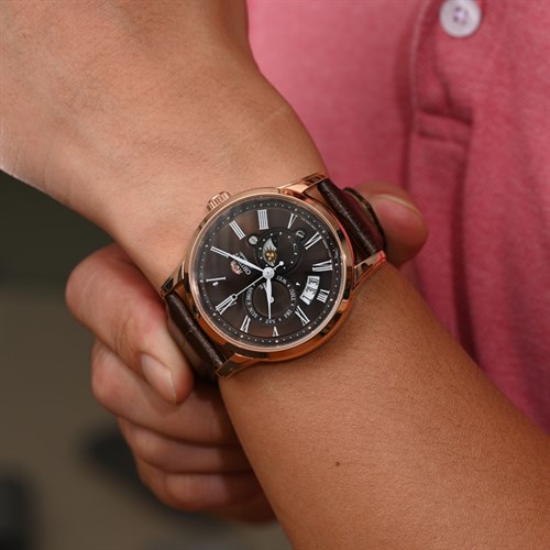 Đồng hồ Orient Sun & Moon 42.5 mm Nam RA-AK0009T10B Màu Nâu