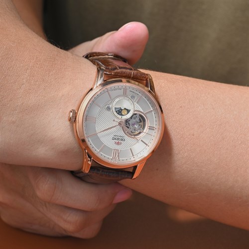 Đồng hồ Orient Sun & Moon 42 mm Nam RA-AS0009S10B Màu Nâu