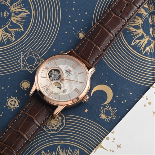 Đồng hồ Orient Sun & Moon 42 mm Nam RA-AS0009S10B Màu Nâu