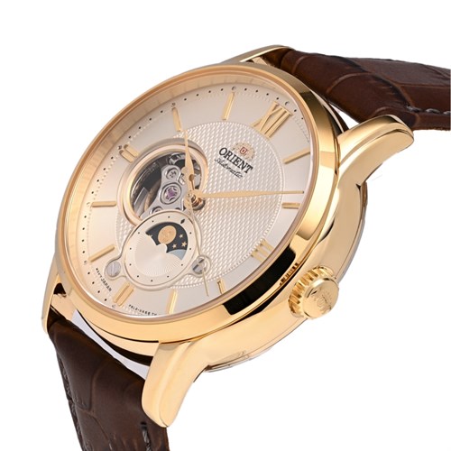 Đồng hồ Orient Sun & Moon 42 mm Nam RA-AS0010S10B Màu Nâu