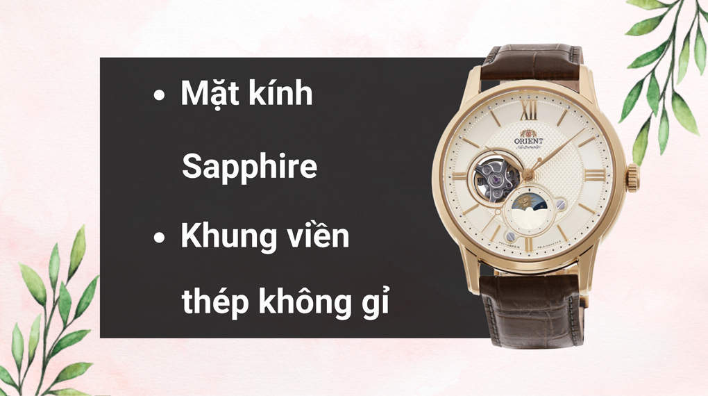 Chất liệu mặt kính và khung viền của mẫu đồng hồ Chất liệu mặt kính và khung viền của mẫu đồng hồ