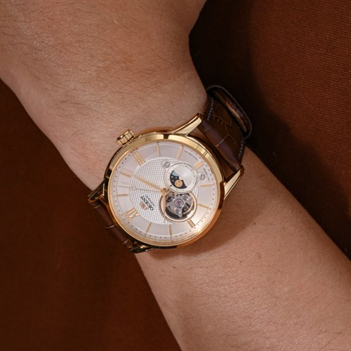 Đồng hồ Orient Sun & Moon 42 mm Nam RA-AS0010S10B Màu Nâu