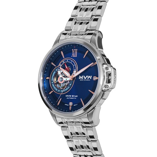 Đồng hồ MVW Star 41 mm Nam MSA003-03N Màu Bạc
