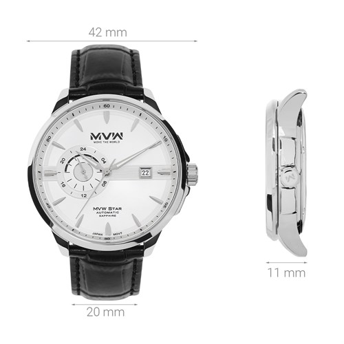 Đồng hồ MVW Star 42 mm Nam MLA001-02N Màu Đen