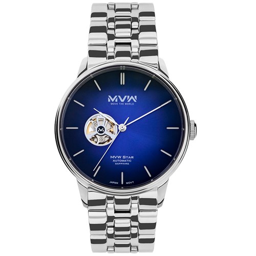 Đồng hồ MVW Star 43 mm Nam MSA002-01N Màu Bạc