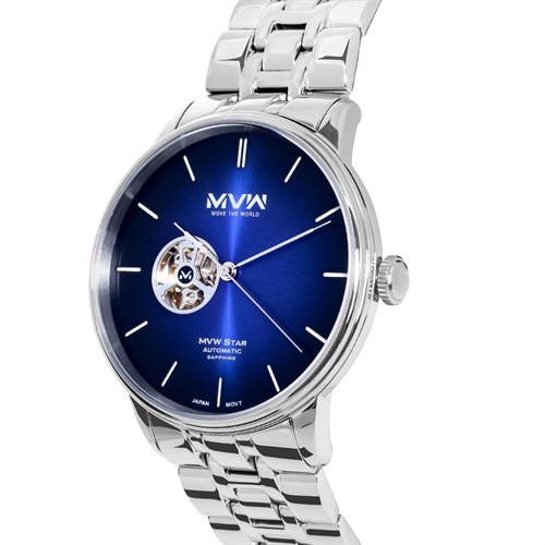 Đồng hồ MVW Star 43 mm Nam MSA002-01N Màu Bạc