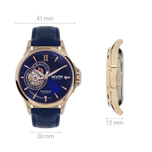 Đồng hồ MVW Star 41 mm Nam MLA004-01N Màu Xanh