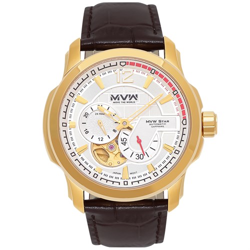 Đồng hồ MVW Star 40 mm Nam MLA006-01N Màu Nâu