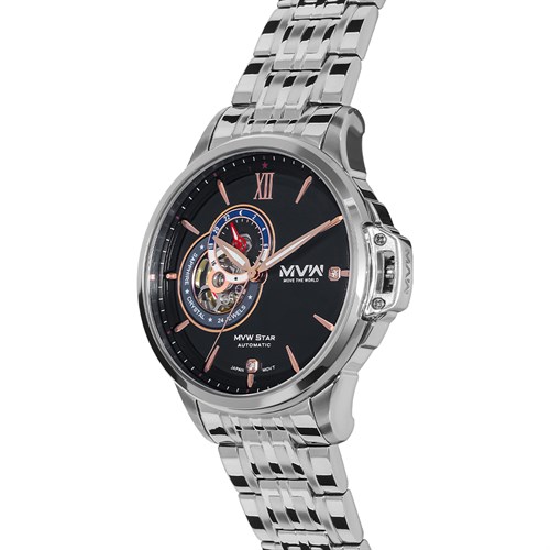 Đồng hồ MVW Star 41 mm Nam MSA003-02N Màu Bạc