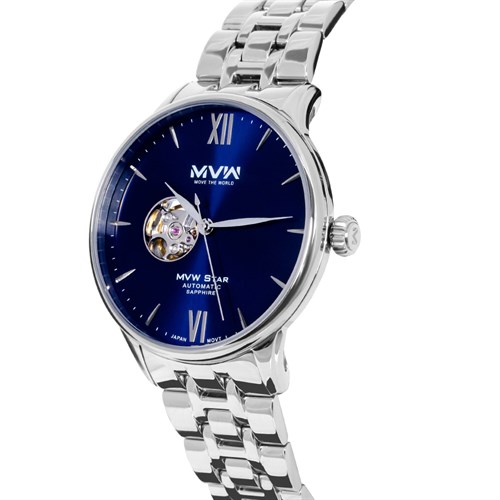 Đồng hồ MVW Star 43 mm Nam MSA005-01N Màu Bạc
