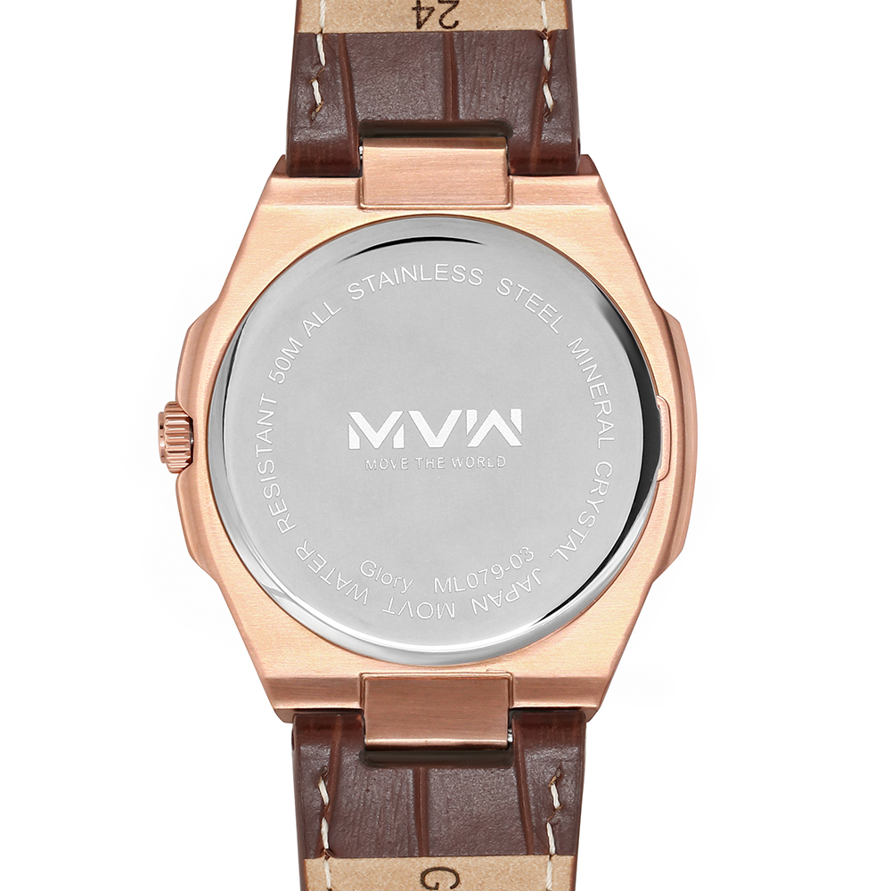 Đồng hồ MVW Glory 43 mm Nam ML079-03 Màu Nâu