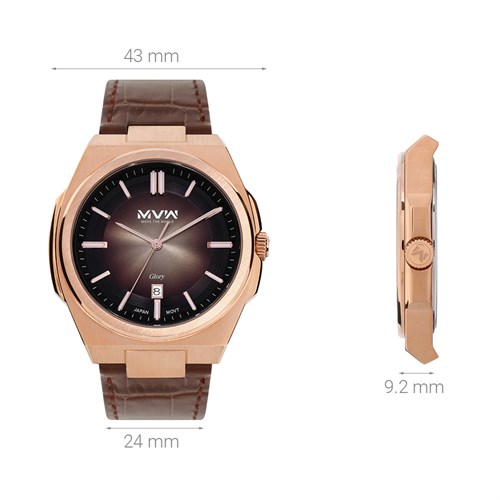 Đồng hồ MVW Glory 43 mm Nam ML079-03 Màu Nâu