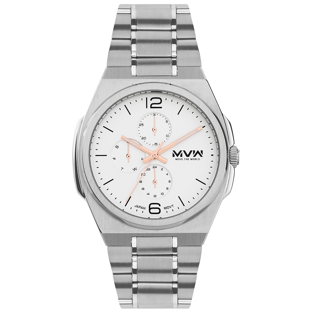 Đồng hồ MVW Glory 43 mm Nam MS087-01 Màu Bạc