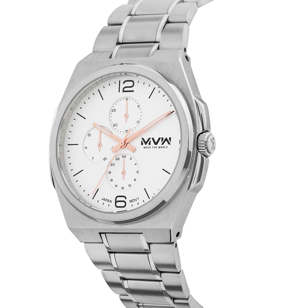 Đồng hồ MVW Glory 43 mm Nam MS087-01 Màu Bạc