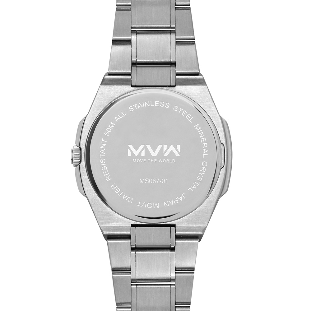 Đồng hồ MVW Glory 43 mm Nam MS087-01 Màu Bạc
