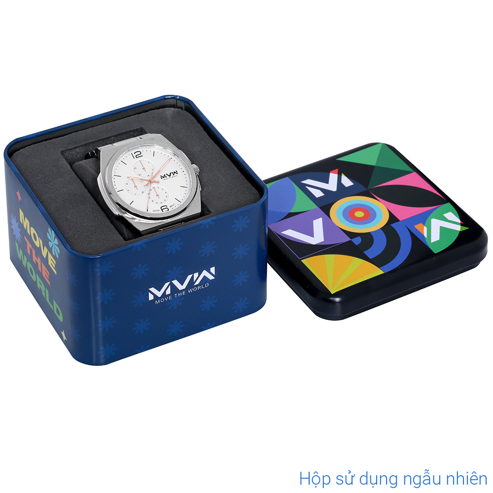 Đồng hồ MVW Glory 43 mm Nam MS087-01 Màu Bạc