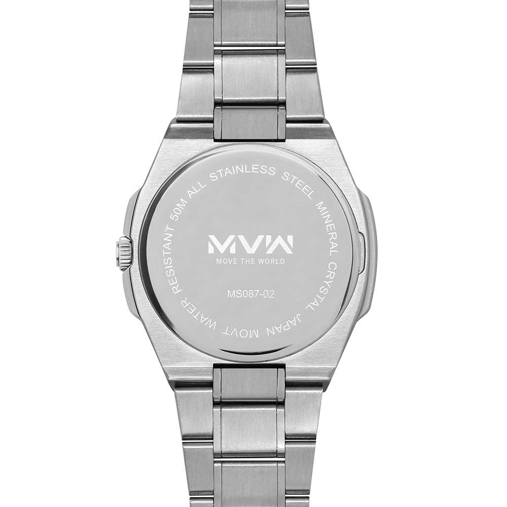 Đồng hồ MVW Glory 43 mm Nam MS087-02 Màu Bạc