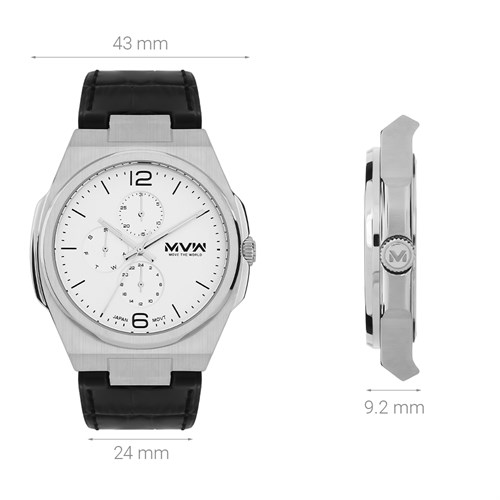 Đồng hồ MVW Glory 43 mm Nam ML080-01 Màu Đen