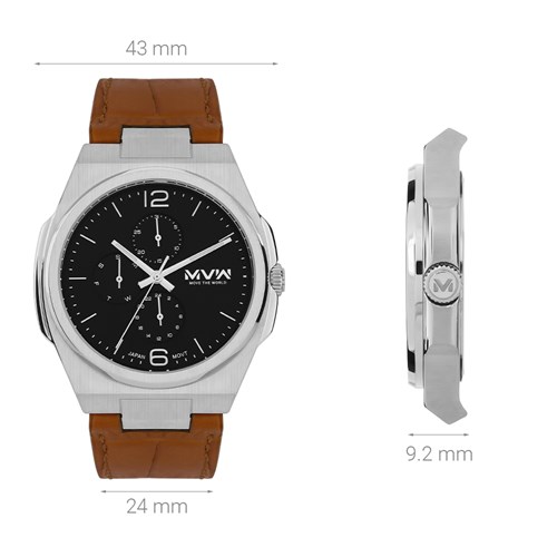 Đồng hồ MVW Glory 43 mm Nam ML080-02 Màu Nâu