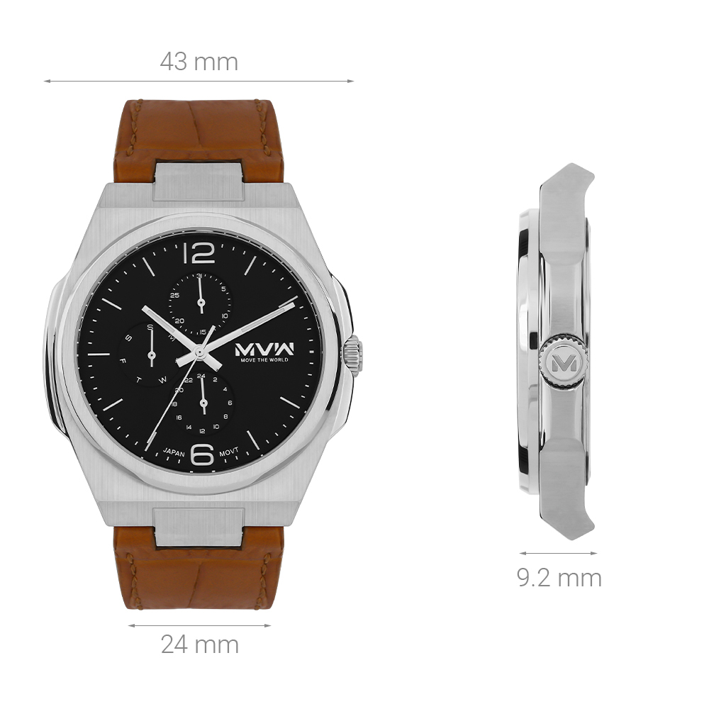 Đồng hồ MVW Glory 43 mm Nam ML080-02 Màu Nâu