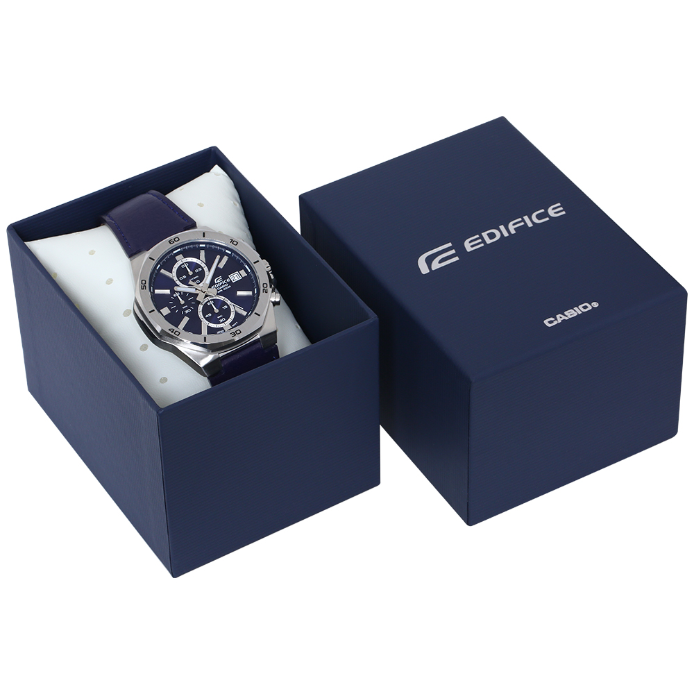 Đồng hồ EDIFICE CASIO 44.3 mm Nam EFV-640L-2AVUDF Màu Xanh Đậm